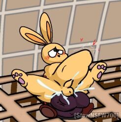anal anal_sex anthro anus balls big_penis blush bodily_fluids clothing cum cum_in_ass cum_inside cum_while_penetrated duo fly_guy fur genital_fluids genitals hi_res lagomorph leporid male male/male mammal mario_bros mips nintendo nude penetration penile penile_penetration penis penis_in_ass rabbit sex stewnsfw stomach_bulge super_mario_64 tail tick_tock_clock_(super_mario_64) yellow_body yellow_fur