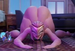 3d 3d_(artwork) arkeador ass_up blonde_hair female female_only fortnite functionally_nude functionally_nude_female mask mask_only masked_female nalia_(fortnite) nude nude_female tagme window