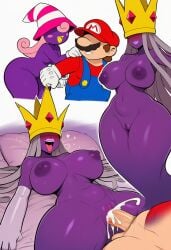 ai ai_art ai_generated female harem male mario mario_(series) novelai shadow_queen threesome vivian_(paper_mario) wives