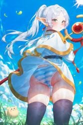 :3 :o absurd_res ai_generated alternate_legwear ass ass_focus back belt black_belt black_thighhighs blonde_hair blue_eyes blue_skin blue_sky blush blush_stickers breasts brown_belt brown_thighhighs cameltoe capelet closed_mouth clothes_lift cloud cloudy_sky colored_skin cowboy_shot creature crystal dandelion dangle_earrings dark_elf day dress dress_lift drop_earrings dusk ear_blush earrings elf evening expressionless falling_leaves feet_out_of_frame female field floating_hair flower flower_field forehead frieren from_behind from_below gem gold_trim gradient_sky grass green_eyes grey_hair grey_skin holding holding_staff jewelry leaf lens_flare long_hair long_pointy_ears long_sleeves looking_at_viewer looking_back mage_staff ministro on_grass open_mouth orange_background orange_panties orange_sky orange_theme orb outdoors panties pantyshot parted_bangs parted_lips petals petite pointy_ears puckered_lips pursed_lips red_gemstone red_sky robe self_upload shiny_skin shirt short_dress short_eyebrows simple_background single_earring skindentation skirt skirt_lift skirt_set sky solo solo_focus sousou_no_frieren staff standing striped_bikini striped_clothes striped_panties striped_shirt striped_thighhighs sun sunlight sunset sweat thick_eyebrows thick_thighs thighhighs thighs trefoil twilight twintails underbutt underwear upskirt very_long_hair very_sweaty weapon wet wet_clothes wet_panties white_capelet white_dress white_flower white_hair white_jacket white_panties white_skirt wind wind_lift yellow_dress yellow_eyes yellow_panties yellow_sky
