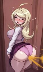 ai_generated akamatsu_kaede ass ass_focus big_ass big_breasts big_hips breasts danganronpa danganronpa_(series) danganronpa_v3 danganronpa_v3:_killing_harmony fart fart_cloud fart_fetish fart_torture farting farting_on_another kaede_akamatsu skirt_lift