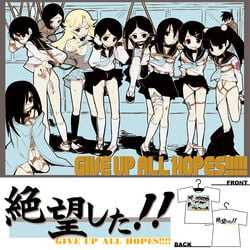 6+girls anal_beads arai_chie arms_behind_back asphyxiation bandages black_eyes black_hair blonde_hair blush bondage clothes_hanger commercial crotch_rope cuts english everyone female female_only footwear fujiyoshi_harumi fuura_kafuka gag gagged hanged hitou_nami injury itoshiki_nozomu kimura_kaere kitsu_chiri kneehighs kobushi_abiru komori_kiri kouguchi_moto legs medium_hair miniskirt multiple_girls otonashi_meru panties panty_pull pussy_juice rope sayonara_zetsubou_sensei school_uniform serafuku short_hair slap_mark slaves small_breasts socks spanked suspension sweat t-shirt towel twintails underwear uwabaki very_long_hair vibrator