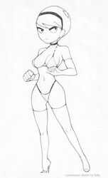 bikini cartoon_network female fluffy_(artist) mandy mandy_(billy_and_mandy) medium_breasts monochrome straight_hair tagme the_grim_adventures_of_billy_and_mandy