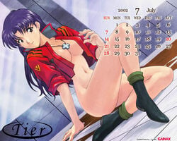 2002 calendar_(medium) clothing hamaya_shin'ichi medium_breasts misato_katsuragi neon_genesis_evangelion tagme tier tier_(artiat)