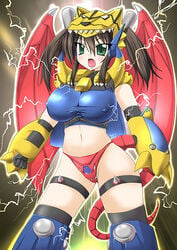 1girls armor helmet tagme tail thigh_straps tight_clothing wings yu-gi-oh!