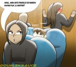 2025 2d 2d_(artwork) artwork artwork_(digital) ass ass_focus big_ass big_butt butt_focus butt_sniffing dialogue dirty_talk domination double_k_(artist) doubleksauce gigantic_ass gigantic_butt humiliation jeans large_ass large_butt laura_(thiccdrawings) massive_ass massive_butt natasha_(thiccdrawings) samantha_(thiccdrawings) self_insert smelling smelling_ass smothered smothering sniffing sniffing_ass spanish_dialogue spanish_text thicc_thighs thiccdrawings three_on_one threesome wide_hips
