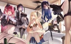 6+girls :d animal_ears apron arm_up armpits ass bare_shoulders bent_over between_breasts bikini black_bikini black_choker black_coat black_dress black_gloves black_hair black_hairband black_headwear black_leotard black_lobelia_(cosplay) black_nails black_necktie black_thighhighs blonde_hair blue_eyes blunt_bangs blush bra breasts can cg choker cleavage cleavage_cutout closed_mouth clothing_cutout collar collarbone cosplay couch crop_top demon_girl demon_horns demon_tail demon_wings detached_collar dress drink_can ear_piercing earrings epaulettes fake_animal_ears fake_tail fishnets floral_print flower frilled_sleeves frills gainoob garter_belt garter_straps gloves gothic_lolita gradient_hair green_eyes grey_hair grin gun gyaru hair_flower hair_ornament hair_over_one_eye hairband hand_up handgun hands_up hanging_breasts hat holding holding_can holding_gun holding_weapon holding_whip horns indoors izayoi_arisa jewelry kitagawa_marin kuroe_shizuku kuroe_shizuku_(cosplay) lace-trimmed_legwear lace-trimmed_thighhighs lace_trim large_breasts leaning_forward leash leotard long_fingernails long_hair long_sleeves looking_at_viewer maid medium_breasts multicolored_hair multiple_girls nail_polish navel necklace necktie necktie_between_breasts one_eye_closed open_mouth pantyhose parted_lips piercing playboy_bunny pointy_ears print_bikini puffy_sleeves purple_eyes purple_hair rabbit_ears rabbit_tail red_eyes red_hair rizu-kyun rizu-kyun_(cosplay) rose_print shirt short_hair side-tie_bikini_bottom sidelocks signature sitting skirt smile sono_bisque_doll_wa_koi_wo_suru standing stomach string_bikini swept_bangs swimsuit tail teeth thighhighs thighs tongue underwear v very_long_hair weapon whip white_apron white_hair wide_sleeves wings wrist_cuffs