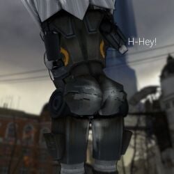 1girls 3_fingers 3d anthro anthro_female anthro_only ass caught combine_(half-life_series) combine_sentry combine_turret_girl combineslut covering_mouth cum_on_ass cum_stain embarrassed female female_only fingering fingering_self half-life_(series) half-life_2 masturbation outside robot robot_girl self_upload sentry sentry_turret solo standing_masturbation stuttering turret white_hair