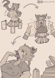 areola boobs_out brawl_stars breasts breasts_out depressed eating fired korean_female kpop kpop_girl melodie_(brawl_stars) overeating sad skullbitee sushi swallowing tits_out titties