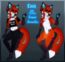 anthro egirl emo fox foxgirl furry goth goth_girl original_character original_characters redfox tomboy