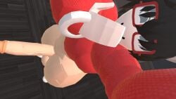 above_view big_penis cat_ears catboy covering_mouth femboy glasses no_pants plump rec_room recroom recroom-nsfw thick thick_penis thick_thighs vr vr_media