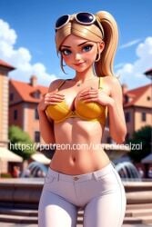 ai ai_generated animated blonde_hair blue_eyes chloe_bourgeois dancing miraculous_ladybug sexy sfw tagme teasing underwear unrealreelz video