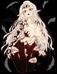 1girls body_horror body_markings breasts demon demon_girl demon_slayer elf female female_muzan female_only female_version genderswap genderswap_(mtf) kibutsuji_muzan kimetsu_no_yaiba kuroisekka long_hair messy_hair monster_girl multi_mouth muzan_kibutsuji nude petite petite_body restricted_palette rule_63 sexy_body sharp_claws sharp_fingernails sharp_teeth solo spread_legs toned toned_female usa37107692 wavy_hair
