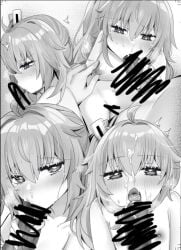 1boy 1girl ^^^ ahoge bar_censor blue_archive blush breasts breasts_apart censored chinese_commentary commentary_request completely_nude cum cum_on_body cum_on_hair erection facial fellatio furrowed_brow grabbing_another's_breast grabbing_another's_penis greyscale groping hair_between_eyes hair_intakes half-closed_eyes hetero imoe_(1017933989) licking licking_penis long_hair looking_at_penis looking_at_viewer monochrome multiple_views natsu_(blue_archive) nipples nose_blush nude open_mouth oral penis pov pov_hands profile side_ponytail sidelocks simple_background small_breasts solo_focus sweat tearing_up tongue tongue_out upper_body white_background