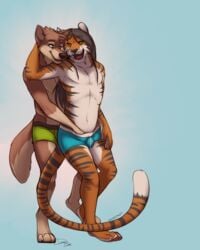 anthro canine clothing dog-bone feline furry male mammal nathan tiger underwear yaoi