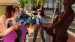 1boy 3d 3girls 3girls1boy asari beach big big_ass big_breasts big_lips bikini blue_skin caught caught_in_the_act cleavage clothed clothed_female commander_shepard cum cum_drip cum_in_mouth cum_on_breasts cum_on_face cum_on_hand d.va dark-skinned_male exhibitionism femshep freckles in_public interracial jane_shepard mass_effect mouth_open open_mouth orgasm overwatch peace_sign police police_hat police_officer police_officer_d.va police_uniform policewoman red_hair rotosama samara shocked sunglasses sweat sweatdrop sweating tongue_out wide_eyed