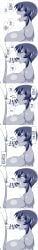 1boy 1girls 2019 amazon_(taitaitaira) big_breasts dark-skinned_female dark_skin dubious_consent english_text fellatio female hi_res large_breasts light-skinned_male male natsuki_(amazon) oral original short_hair taste_test_challenge translated