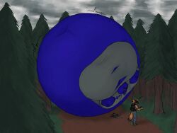 big_breasts blueberry_inflation breasts cleavage female furry huge_breasts inflation skipblimp tagme thick_thighs wide_hips