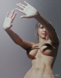 1girls 2026 3d areolae breasts brown_hair completely_nude eyeshadow female female_only green_eyes grey_background hands_casting_shadow huge_breasts legs_together leonyash3d lip_piercing lipstick long_fingernails long_hair looking_at_viewer meme metal_gear_solid metal_gear_solid_v navel nipple_piercing nipple_ring nipples nude nude_female obscured_nipples piercing piercings pink_lipstick ponytail quiet_(metal_gear) reaching_out reference rings shadow_play simple_background solo standing stefanie_joosten tied_hair upper_body