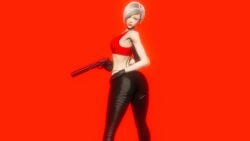 1girls 3d 3d_(artwork) absurd_res absurd_resolution armed ass_focus assassin bare_shoulders beautiful_woman black_gloves black_leggings blonde_hair_female emotionless emotionless_female fan_character female_assassin female_only gigatron-666 heavenly_ass hetero high_resolution highres hitman hitman_(2016) holding_gun holding_pistol indifferent leaning_to_the_side leather_pants leggings massive_ass mature_woman necklace parody red_lipstick short_hair_female straight suppressor thong thong_above_pants tomboy unbothered uncaring_female unnamed_character