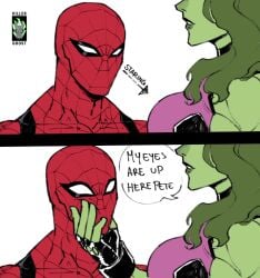 1boy 1boy1girl 1girls avengers big_ass big_breasts big_thighs bigger_female breasts curvaceous curvy curvy_figure digital_media_(artwork) female giantess green-skinned_female green_body green_skin height_difference hips hourglass_figure huge_ass huge_breasts huge_thighs hulk_(series) jennifer_walters killerghost large_ass large_breasts large_female large_thighs larger_female legs light-skinned_male light_skin lordkillerghost macro macro_female male male/female marvel marvel_comics mature mature_female mini_giantess peter_parker she-hulk shorter_male size_difference slim_waist smaller_male spider-man spider-man_(series) straight tall tall_female taller_female thick thick_hips thick_legs thick_thighs thighs voluptuous waist wide_hips wide_thighs wholesome