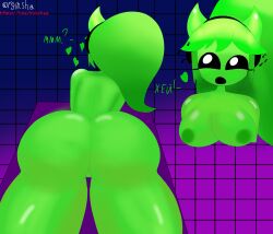 absurd_res big_butt breasts butt dark_eyes female female_only geometry_dash grey_body hi_res horn invalid_tag invis_ normal_(geometry_dash) solo