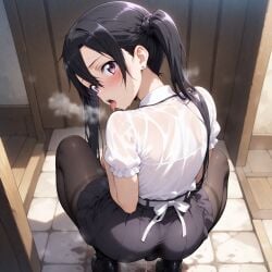 wet_anus hot_breath steamy_breath excessive_saliva drooling drooling_tongue precum squatting from_behind turning_head asnoble ai_generated sword_art_online gun_gale_online kirito_(sao-ggo) kirito kirigaya_kazuto feminization crossdressing femboy 1male otoko_no_ko androgynous blush cute male_bitch male_bimbo open_mouth tongue_out anus_through_clothes anus_visible_through_clothes skirt feminine_male frilled_shirt looking_back twintails penis_under_skirt pantyhose frilled_skirt
