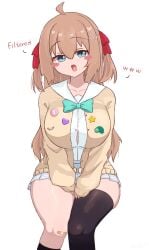 big_boobs big_breasts gabailu hair_ornament indie_virtual_youtuber neuro-sama thick_thighs unbuttoned unbuttoned_shirt virtual_youtuber vtuber
