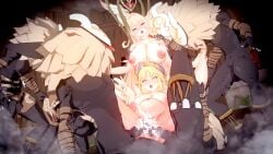 2girls 3d 3d_(artwork) 6boys alice_(genshin_impact) blonde_hair blush breasts censored creampie cum cum_in_pussy cum_inside dark_skin double_penetration female gangbang genshin_impact hetero hilichurls_(species) hoyoverse interspecies koiguyz koikatsu large_breasts light-skinned_female light_skin long_hair male manly mihoyo mitachurl mosaic_censoring multiple_boys multiple_penises netorare nicole_reeyn_(genshin_impact) nipples open_mouth penis pointy_ears pregnant pussy sex sex_from_behind testicles thighhighs vaginal