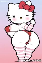 1girls ai_generated anthro anus anus_peek areola_slip areolae_slip bbw big_ass big_breasts bikini cameltoe cat cat_girl chibi chibi_style chubby chubby_female erect_nipples fat female female_only furry furry_female hello_kitty hello_kitty_(character) hello_kitty_(series) huge_ass huge_breasts large_breasts micro_bikini nipple_bulge nipples_visible_through_clothing plump pussy_peek red_bikini sanrio shortstack solo thick_thighs thighhighs vulva white_body white_fur wide_hips wink winking_at_viewer