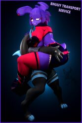 1boy1girl 3d anthro anthro_only bonfie bonfie_(fn:rearousal) breasts_in_face carrying carrying_partner carrying_position cryptiacurves fazclaire's_nightclub fazclaire's_nightclub:_the_rearousal five_nights_at_freddy's fredina's_nightclub furry holding_hips lucario no_sex oc poster scared scared_expression straight tall unclelu