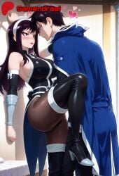 1boy 1girls ai_assisted ai_generated black_eyes bodysuit boobs boobs_out breasts breasts_out cute cute_face detailed_background fairy_tail fairy_tail_100_years_quest female female_focus female_human kabedon legs light-skinned_female light_body light_skin long_hair male more_at_source nipples patreon pink_nipples purple-haired_female purple_hair pussy pussy_juice pussy_juice_drip samandraai sex_from_behind sexy sexy_armpits sexy_clothing sexy_dress sexy_female tits tits_out ultear_milkovich uncensored wet wet_body wet_clothes wet_clothing wet_pussy wet_skin