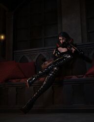 1female 1girl 1girls 3d 3d_(artwork) 3d_model adult adult_female bayonetta bayonetta_(character) bayonetta_(series) bayonetta_3 black_gloves black_hair bofet_boots boob_window boot_fetish boots braid braided_hair chest_window clothes dominant dominant_female dominatrix elbow_gloves female female_only femdom fit fit_female glasses gloves high_heels knee_boots kneehigh_boots lace lace-up_boots laced_boots latex latex_armwear latex_boots latex_clothing latex_gloves latex_suit latex_thighhighs leather leather_boots leotard lingerie lipstick long_boots long_gloves long_legs mommy mommy_dom nails pantyhose pinup platinum_games posing red_lipstick sega sitting stiletto_boots stiletto_heels tall_boots tall_female taller_female thigh_boots thigh_highs thighhigh_boots thighhighs thighs very_long_hair