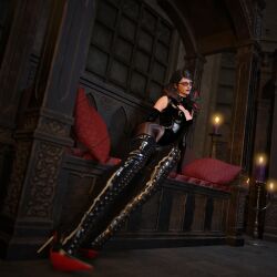 1female 1girl 1girls 3d 3d_(artwork) 3d_model adult adult_female bayonetta bayonetta_(character) bayonetta_(series) bayonetta_3 black_gloves black_hair bofet_boots boob_window boot_fetish boots braid braided_hair chest_window clothes dominant dominant_female dominatrix elbow_gloves female female_only femdom fit fit_female glasses gloves high_heels knee_boots kneehigh_boots lace lace-up_boots laced_boots latex latex_armwear latex_boots latex_clothing latex_gloves latex_suit latex_thighhighs leather leather_boots leotard lingerie lipstick long_boots long_gloves long_legs mommy mommy_dom nails pantyhose pinup platinum_games posing red_lipstick sega sitting stiletto_boots stiletto_heels tall_boots tall_female taller_female thigh_boots thigh_highs thighhigh_boots thighhighs thighs very_long_hair
