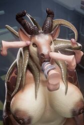 3d animated anthro big_breasts blowjob breasts ear_penetration fellatio horns long_tongue monster monster_girl mp4 nose_penetration oral scalie sivatha sound tagme temocstar tentacle_hair tentacle_job tongue tongue_around_penis tongue_wrap video