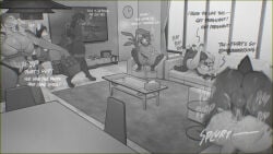 16:9 anthro anthro_on_anthro anthro_penetrated anthro_penetrating anthro_penetrating_anthro balls big_breasts big_butt biped birthday birthday_sex blush bodily_fluids bovid breasts butt canid canine caprine cleavage clothed clothing cum cum_in_vagina cum_inside detailed_background dialogue electronics emanata english_text female female_penetrated from_front_position furniture genital_fluids genitals group hi_res hush_(demivo) iliya_(jigrasmut) impregnation_request inside lagomorph leg_wrap leporid lying male male/female male_penetrating mammal masturbation mating_press multicolored_body nude nude_anthro nude_female on_back onomatopoeia open_mouth penetration penile penile_penetration penis plap_(sound) rabbit rodent sex shirt sincrescent smile sofa sofa_sex sound_effects splurt spread_legs spreading television text topwear vaginal vaginal_masturbation vaginal_penetration widescreen zock
