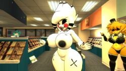 3d anthro anthro_only belly big_ass big_breasts blush body_markings breasts cryptiacurves fazclaire's_nightclub female female_only five_nights_at_freddy's fredina's_nightclub furry large_ass large_breasts large_hips marie_(cally3d) marie_(cryptia) naked naked_female puppet surprised surprised_expression type_0 voluptuous voluptuous_female wide_hips