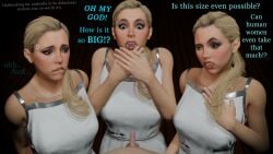 3d blonde_hair chloe_(detroit:_become_human) clothed_female_nude_male delusional detroit:_become_human dialogue faceless_male penis penis_awe penis_size_talk size_talk small_penis small_penis_adoration text throwingblue uncensored