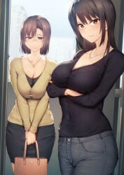 fujiwara emi from kyonyuu ga futariinai to bokkishinai otto no tame ni tomodachi o tsuretekita tsuma by t-rex (animation studio)