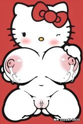 1girls ai_generated anthro bbw belly big_breasts cat cat_girl censored chibi chibi_style chubby chubby_female erect_nipples female female_only furry furry_female hello_kitty hello_kitty_(character) hello_kitty_(series) huge_breasts milking_breasts pussy sanrio shortstack solo vagina vulva white_body white_fur wide_hips wink winking_at_viewer