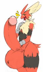 balls big_balls blaziken deino633 erection girly hyper hyper_balls male male_only mega_blaziken mega_evolution nintendo penis pokemon pokemon_(species) solo video_games