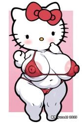 1girls ai_generated anthro areola_slip areolae_slip bbw big_breasts bikini cameltoe cat cat_girl chibi chibi_style chubby chubby_female erect_nipples fat female female_only furry furry_female hello_kitty hello_kitty_(character) hello_kitty_(series) huge_breasts large_breasts micro_bikini nipple_bulge nipples_visible_through_clothing pussy_peek red_bikini sanrio shortstack solo vulva white_body white_fur wide_hips