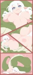 absurd_res apode big_breasts breasts draconcopode female hair hi_res humanoid lamia legless reptile scalie serpentine smuggoblin snake solo split_form swallowing vore white_hair
