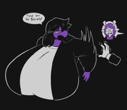 2026 2girls astonarts buckteeth clothed_female crying_with_eyes_open cuckelle deer_girl deltarune dialogue english female female_focus female_only hyper hyper_breasts long_hair massive_breasts noelle_holiday out_of_frame purple refusal reindeer reindeer_antlers rejection scalie scalie_female slapping slapping_hand snout susie_(deltarune) undertale_(series)