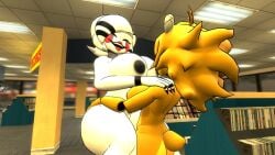 1futa 1girl 1girls anthro anthro_only belly belyasnikov big_ass big_breasts blush body_markings breasts carrying_partner carrying_positon cryptiacurves fazclaire's_nightclub five_nights_at_freddy's fredina's_nightclub furry futa_on_anthro futa_on_female futanari happy holding_shoulder large_ass large_breasts large_hips marie_(cally3d) marie_(cryptia) naked naked_female puppet standing_sex type_0 voluptuous voluptuous_female wide_hips