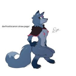valko 1girl female female_only eclipse_(dandy's_world) anthro furry furry_female furry_only solo_female wolf_girl wolf tail mammal breasts nipples digitigrade_legs digititrade dandy's_world dandys_world roblox roblox_game