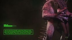 3d animated bad_end claws crocodile defeated defeated_heroine eaten_then_fucked ella_purnell fallout fallout_(tv_series) fallout_4 female_prey game_over gameplay_mechanics horsecock interspecies laplume lucy_maclean monster monster_on_female restrained size_difference submissive_female tagme text video vore