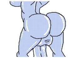 1futa animated anus ass ass_shake balls big_ass blue_skin bouncing_breasts dickgirl flipnote futa_only futanari huge_ass huge_cock intersex nude penis solo twerking