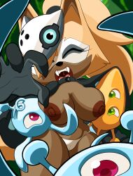 2026 alien ambiguous_gender anthro big_breasts blue_body breast_grab breasts brown_body brown_fur camel_toe canid canine canis cloak clothing female fur gloves green_eyes group hair hand_on_breast handwear hi_res idw_publishing looking_at_viewer mammal mask multicolored_body multicolored_fur nipples open_mouth orange_body orange_rocket_(sonic) panties pink_eyes ravrous reaching_towards_another sega sonic_(series) sonic_the_hedgehog_(comics) sonic_the_hedgehog_(idw) sonic_the_hedgehog_(series) tan_body tan_fur tan_hair thick_thighs underwear whisper_the_wolf white_body white_clothing white_fur white_panties white_underwear wide_hips wisp_(sonic) wolf yacker