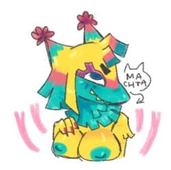 1anthro 1girl anthro artwork_(digital) blue_nipples blushcrunch_studio dandy's_world dandys_world female female_only living_pinata machta multicolored_body multiple_tails pinata roblox sharp_teeth solo solo_female toon_(dandy's_world) video_game_character yatta_(dandy's_world)